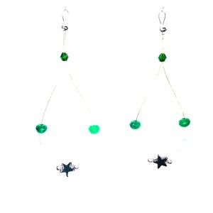 Star Crafts Emerald and Silver Star Earrings